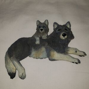 Gray Wolf Dog Figurine